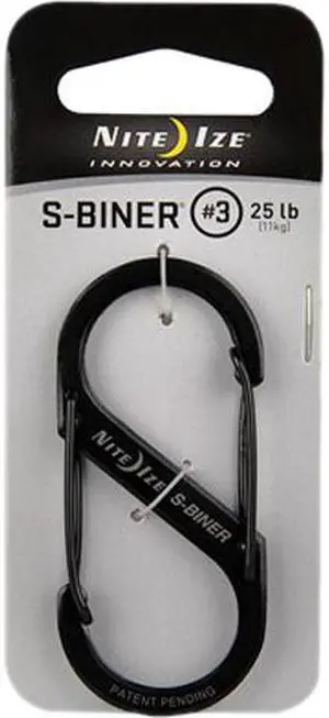 NITE IZE SB3-03-01 Double Gated Carabiner,2-5/8 In.,Black
