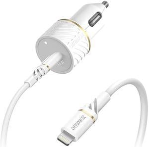 OtterBox Lightning to USB-C Fast Charge Car Charging Kit - 18W - White