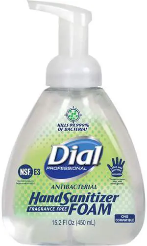 Dial Anitbacterial Hand Sanitizer Foam, 15.2 oz, 4 Pump Bottles (DIA06040)
