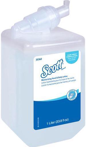 Scott Control Moisturizing Hand & Body Lotion (35362), White, Fresh Fragrance, 1.0 L Bottles