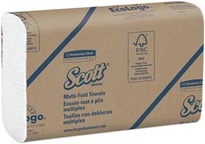 Scott White 1-Ply Multi-Fold Paper Towels, 4,000 Towels (KCC37490)