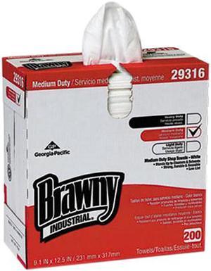 Brawny Industrial Lightweight Shop Towel, 9.1x12.5, White, 2000/Ctn (GPC29316CT)