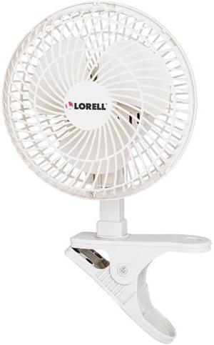 Lorell 6" Clip-On Fan 2-Speed 5' Cord 8"x6"x9-1/2" White 44552