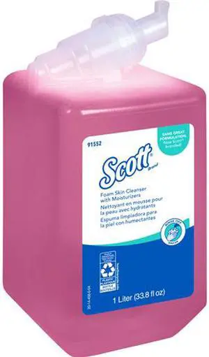 Scott Pro (Formerly Kleenex) Hand Soap with Moisturizers (91552), Pink, Floral Scent, 1.0L, 6 Bottles / Case - Same Kleenex Quality, Now Scott Branded