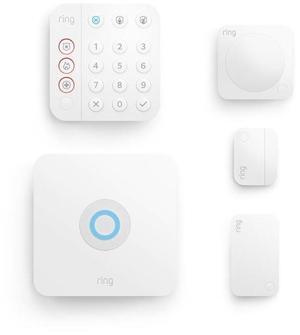 Ring Alarm Security Kit, 5-Piece (2nd generation) - Includes Base Station, Motion Detector, Keypad, Sensor and Range extender - White