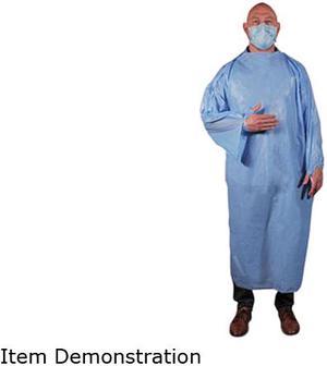 Heritage T-Style Isolation Gown, Lldpe, Large, Light Blue, 50/Carton TGOWNLP
