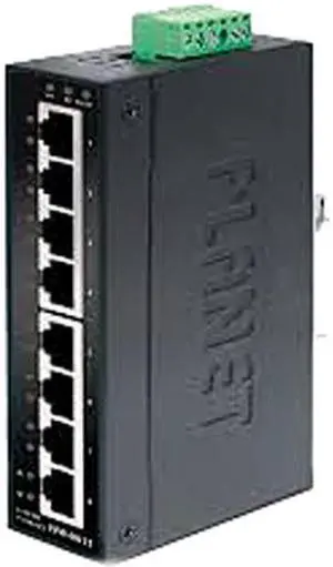 PLANET ISW-801T 8-Port 10/100TX Industrial Fast Ethernet Switch (-40~75 Degrees C Operating Temperature)