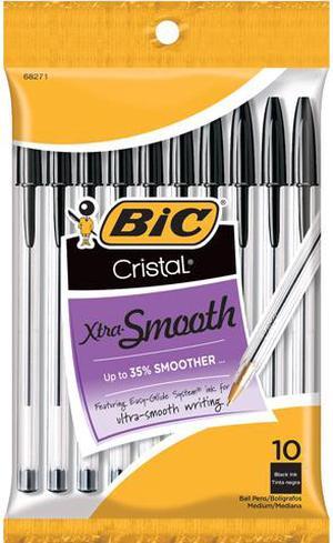 Bic Corporation MSP101BK Bic Cristal Ball Pen-10PK BLK CRISTAL PEN