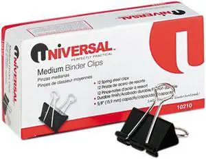 United Stationers UNV10210 Binder Clip-12PK MEDIUM BINDER CLIP