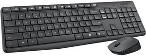 Logitech MK235 Wireless Keyboard and Mouse Combo for Windows 24 GHz Wireless Unifying USB Receiver 15 FN Keys Long Battery Life Compatible with PC Laptop