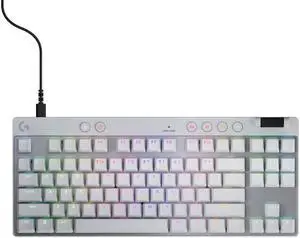 Logitech G PRO X TKL RAPID Tenkeyless Wired Gaming Keyboard With Magnetic Analog Switches, Rapid Trigger Mode, Adjustable Actuation, and Customizable RGB Lighting, Off-white - Cable Connectivity - USB