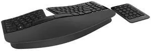 Incase Designed by Microsoft Sculpt Ergonomic Keyboard for Business - Wireless Connectivity - RF - 2.40 GHz - USB Type A Interface - Windows, Mac OS, Android - AAA Battery Size Supported - Black