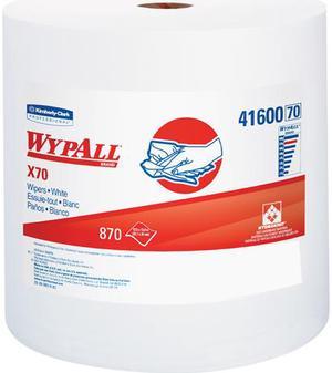 WypAll X70 Extended Use Reusable Cloths (41600), Jumbo Roll, Long Lasting Performance, White, 1 Roll, 870 Sheets