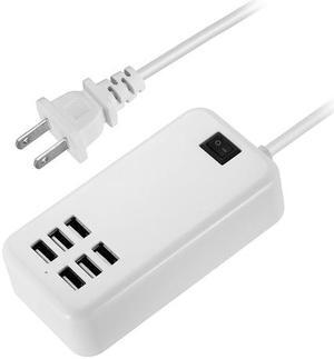 FirstPower 6 Port USB Desktop Multi-Function Fast Wall Charger Station AC Power Adapter