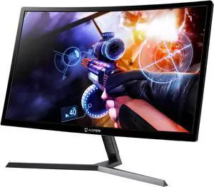 Aopen 24HC1QR Pbidpx 24" (23.6" Viewable) 144hz Full HD 1920 x 1080 Curved 1800R FreeSync Gaming Monitor with DVI, HDMI and DisplayPort