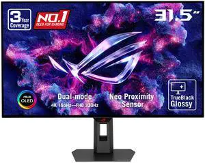 ASUS ROG Strix 32" DUAL MODE UHD 4K 165Hz Full HD 330Hz FreeSync Premium Pro & G-Sync Compatible HDR400 USB-C KVM OLED Gaming Computer Monitor with Height Adjustable, Swivel, Tilt Stand XG32UCWG ASUS ROG Strix 32" DUAL MODE UHD 4K 165Hz Full HD 330Hz FreeSync Premium Pro & G-Sync Compatible HDR400 USB-C KVM OLED Gaming Computer Monitor with Height Adjustable, Swivel, Tilt Stand XG32UCWG