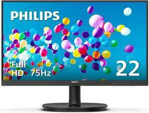 Philips V-line 221V8L 22" Class Full HD LED Monitor - 16:9 - Textured Black - 21.5" Viewable - Vertical Alignment (VA) - WLED Backlight - 1920 x 1080 - 16.7 Million Colors - Adaptive Sync -