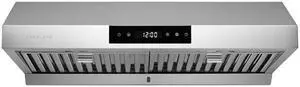 Hauslane Chef Series 30" Under Cabinet Range Hood PS18, Stainless Steel |  Contemporary Modern Design w/860 CFM, Touch Screen w/Digital Clock, Dishwasher Safe Baffle Filters, LED Lamps, 3-Way Venting