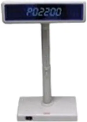 Posiflex PD2600S Pole Display, 2 x 20 VFD, 9mm Characters, Serial, 300mm Pole and Stand, Power Adaptor