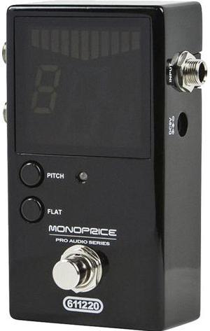 Monoprice Chromatic Pedal Tuner - Black With Normal & Bypass Outputs, Easy to Tune Your Bass and Guitars - Stage Right Series