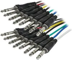 Monoprice 8-Channel 1/4 Inch TRS Male to 1/4 Inch TRS Male Snake 26AWG Cable C/d - 20 Feet With 8 Balanced Mono / Unbalanced Stereo Lines