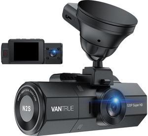 Vantrue N2S 4K Dash Cam, 1440P+1080P Front and Inside Dual Lens Dash Camera with GPS, Car Dashboard Camera with Infrared Night Vision, Parking Mode, Motion Sensor, Capacitor, Support 256GB MAX