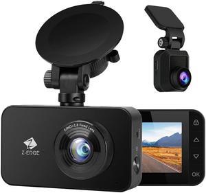 Z-EDGE 2.7" LCD 1080P Full HD WiFi Dash Cam, Front and Rear Dual Lens Car DVR, Night Vision, Parking Mode, G-Sensor, Motion Detection, Loop Recording