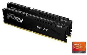 Kingston FURY Beast 128GB (2 x 64GB) 288-Pin PC RAM DDR5 5600 (PC5 44800) Memory (Desktop Memory) Model KF556C40BBK2-128 Kingston FURY Beast 128GB (2 x 64GB) 288-Pin PC RAM DDR5 5600 (PC5 44800) Memory (Desktop Memory) Model KF556C40BBK2-128
