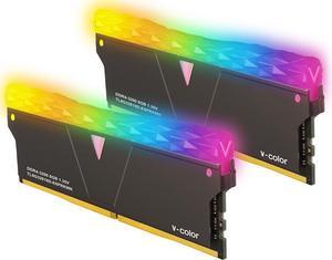 V-COLOR Prism Pro RGB 16GB (2x8GB) DDR4 3200MHz (PC4-25600) U-DIMM 1.35V SK Hynix IC Gaming Memory - Black (TL8G32816D-E6PRKWK)