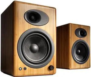 Audioengine A5+ Classic Powered Bookshelf Speakers - Pair (Bamboo)