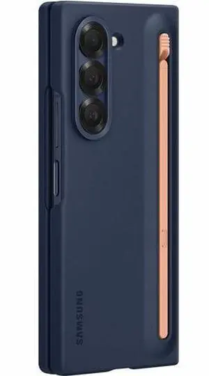 Samsung Galaxy Z Fold6 S Pen Case - For Samsung Galaxy Z Fold 6 Smartphone - Navy - Shock Absorbing - Thermoplastic Polyurethane (TPU)  EF-OF95PCNEGUS