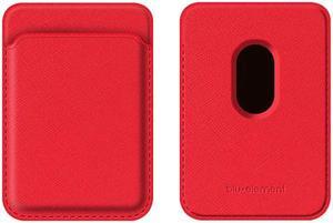 Blu Element MagSafe Compatible Saffiano Card Holder Wallet Red for iPhone 13 Pro Max/13 Pro/13/13 mini/12 Pro Max/12 Pro/12/12 mini Phone Grips and Wallets