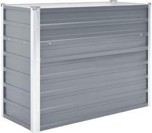 vidaXL Garden Raised Bed Open Bottom Galvanized Steel 39.4" Gray DIY Planter