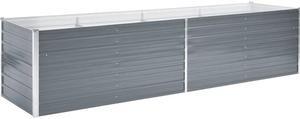 vidaXL Garden Raised Bed Open Bottom Galvanized Steel 126" Gray DIY Garden Bed
