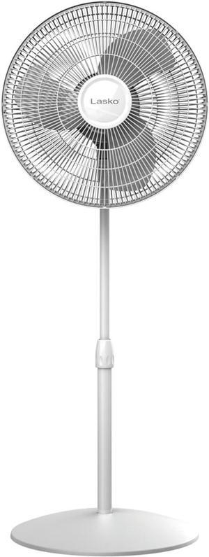 Lasko 16" 3-Speed Oscillating Pedestal Fan, S16201, White