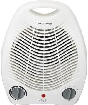 Vie Air VA-207C 2-Settings White Office Fan Heater With Adjustable Thermostat