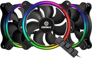 Enermax T.B. RGB AD 4-Ring Addressable RGB sync 120mm Fan Halo-Arc shape, 3 Fans PK, Black, UCTBRGBA12P-BP3