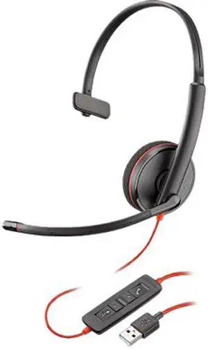 Plantronics Blackwire C3210 Headset - USB Type C - Over-the-head - Black