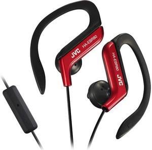 JVC HA-EBR80 Sport Ear Clip In-Ear Headphone - Red - HAEBR80R
