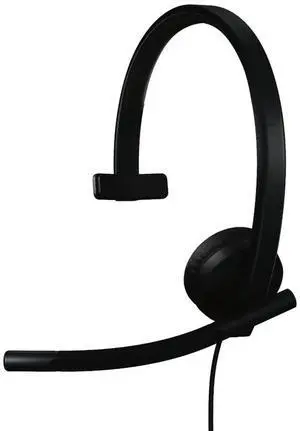 Logitech H570e USB Headset With Microphone for PC and Mac, USB-A Wired Headset With Mono Sound, Noise-Canceling Mics and Inline Controls, Certified for Microsoft Teams, Black