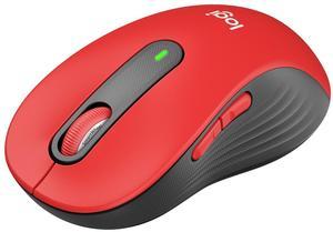 Logitech Signature M650 L Mouse - Optical - Wireless - Bluetooth/Radio Frequency - Red - USB - 2000 dpi - Scroll Wheel - 5 Button(s) - 5 Programmable Button(s) - Large Hand/Palm Size