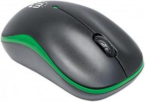 Manhattan - Success Wireless Optical Mouse / USB, Three Buttons with Scroll Wheel, 1000 dpi, Green/Black