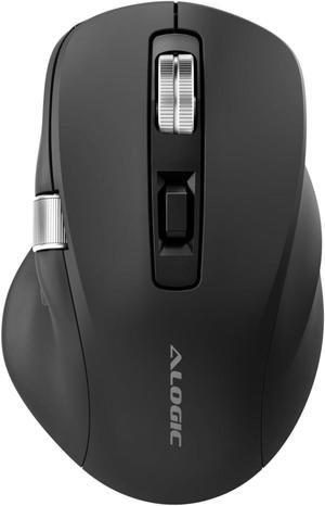 Alogic Bluetooth USB-C Rechargeable 7 Keys Programmable Mouse - Cable/Wireless - Bluetooth/Radio Frequency - 2.40 GHz - Rechargeable - Black - USB Type C - 6400 dpi - Scroll Wheel - 7 Programmable But