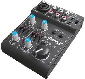 Pyle - 5 Channel Professional Compact Audio Mixer With USB Interface