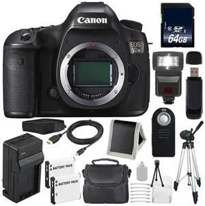 Canon EOS 5DS DSLR Camera (International Model) (0581C002) + 64GB SDXC Class 10 Card Bundle