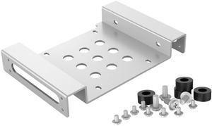 ORICO Aluminum 2.5 inch 5.25 to 3.5 Mounting Bracket for 2.5 inch SATA & IDE HDD SSD Hard Drive Bay Converter Mounting Bracket Adapter Kit with Screws and SHOCK Absorption Rubber Washer -Silver