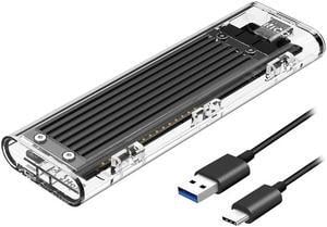 ORICO M.2 to Type-C SSD Enclosure NGFF Transparent USB3.1 Type-C 6Gbps Support UASP 2TB for PCIE NGFF SATA B key SSD Disk - Black