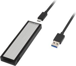 SYBA SD-ENC40144 USB-C Aluminum M.2 SATA B-Key SSD Enclosure Adapter, USB 3.1 Gen 2 Type C to NGFF M.2 SATA B-Key Solid State Drive External Enclosure Fits only 2242/ 2260/ 2280