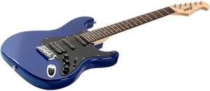 Monoprice Indio Cali Classic HSS Electric Guitar - Blue, With Gig Bag