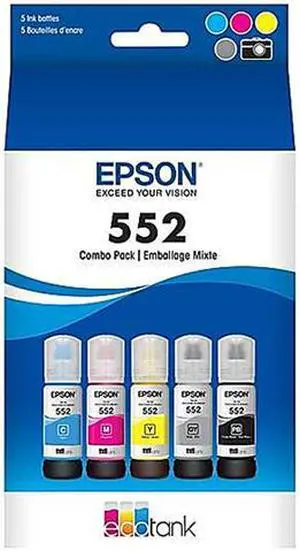 New Epson T552920-S T552 Dye Clr Combo Cmypkgy Ink